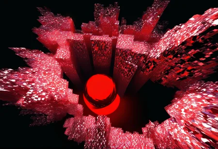 Renaissance style masterpiece,high score,great score,absurdres,  ., a purple and red abstract background with a circular design on it's side and a black background with a red circle [22], <lora:R0k00Bl0ckB0ckgr00ndHD:1> (R0k00Bl0ckB0ckgr00ndHD, black background, generative art, a raytraced image, Alfred Manessier, dark background), a low poly render [4], outdoors [1] . Realistic, perspective, light and shadow, religious or mythological themes, highly detailed