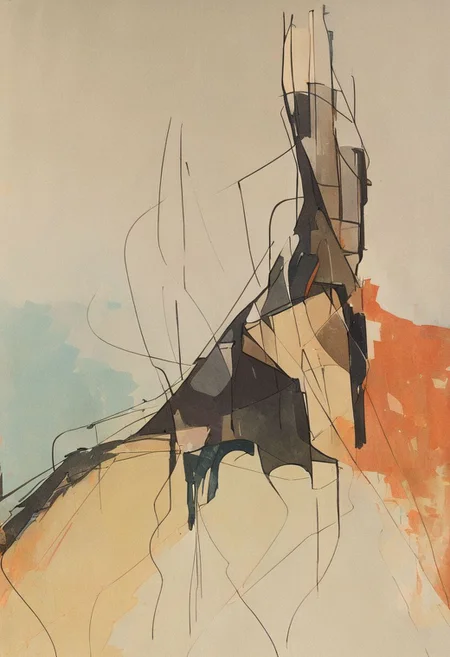(Silhouette of a house on the cliff beside coast, flat painting background:1.5),
(abstract painting, impressionism, watercolor, oil painting brushstrokes, oil painting texture:1.3),
(brutalist architecture, BRIGHT green AND DARK BROWN color palette, curve LINE, circle, ellipse, core), AK, abstract, deconstruction, geometry, geometric composition,paint painting,harmonious colors, black frame,rectangle, tilt, flat painting, framex, horizontal, Constructivism, Fauvism,