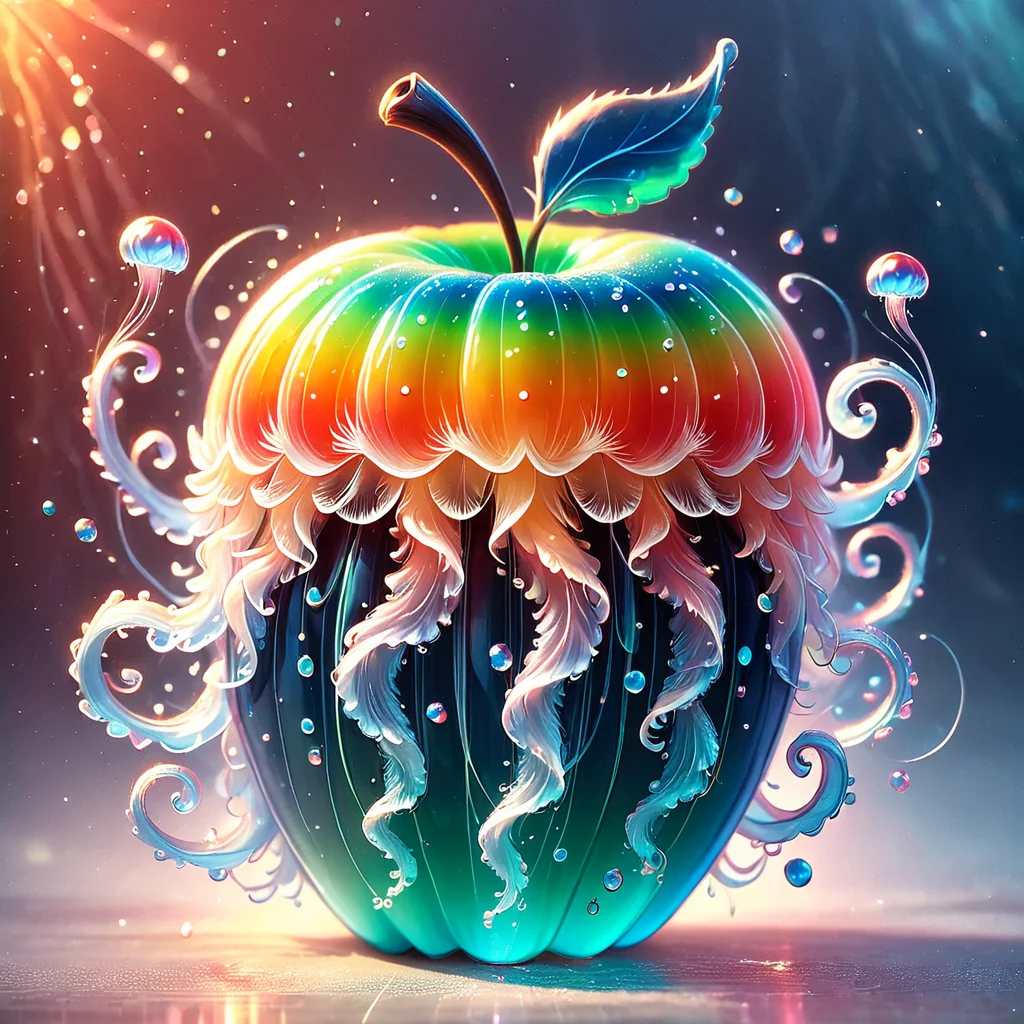masterpiece,
jellyfishstyle, apple,glow
<lora:jellyfish-xl:0.8>