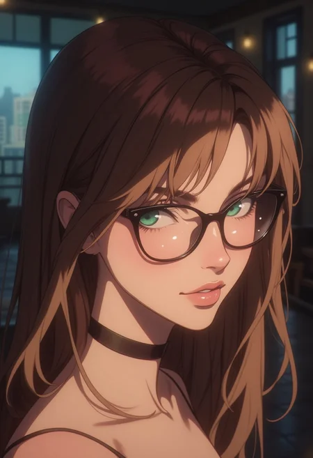 masterpiece, best quality, hyperrealistic digital painting by Jeremiah Ketner and Charlie Bowater and Stanley Artgerm and Thomas Saliot and J. Scott Campbell,  shallow depth of field, bokeh, incredibly detailed, real, lifelike face, realistic anime, glasses