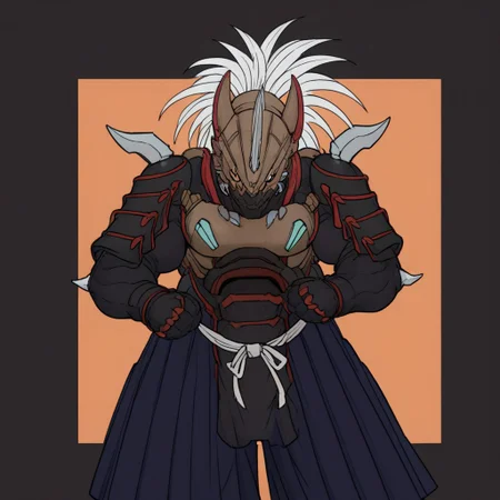 score_9, score_8_up, score_7_up, score_6_up, score_5_up, score_4_up, 2d, anime, anime artstyle, solo,1boy ,fighting,muscular male focus ,muscular male, hakama ,japanese clothes, full armor, helmet, yellow eyes,ng_deepnegative_v1_75t