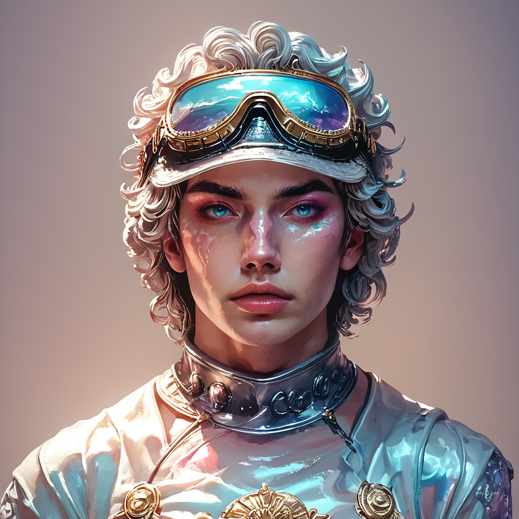 score_9, score_8_up, score_7_up, <lora:VaporwavePonyV2:1> ArsMJStyle,  Vaporwave, A roman bust wearing VR goggles, set against a background of cascading Windows 95 error messages. Vaporwave-style Japanese text floats around the sculpture.