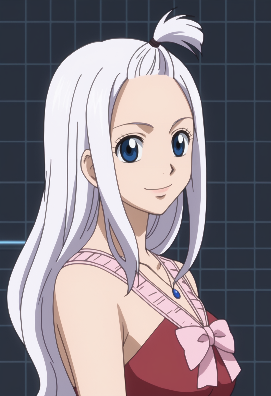 score_9, score_8_up, score_7_up,  BREAK, 1girl, solo,  anime screencap  BREAK<lora:DX888Mirajane:1>, mirajane strauss, white hair, blue eyes, dress, necklace,  light smile,BREAK  dark gray background, simple background, grid background, Giving thumbs down forward, thumb extended