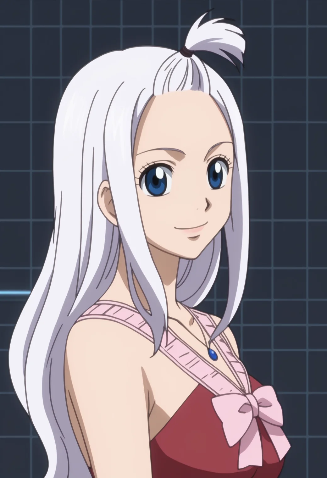 score_9, score_8_up, score_7_up, BREAK, 1girl, solo, anime screencap BREAK<lora:DX888Mirajane:1>, mirajane strauss, white hair, blue eyes, dress, necklace, light smile,BREAK dark gray background, simple background, grid background, Giving thumbs down forward, thumb extended