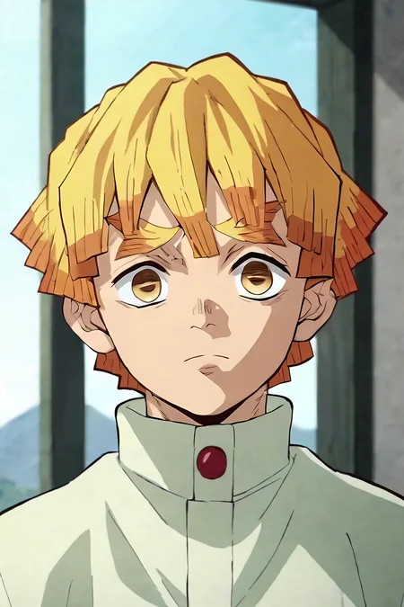 score_9, score_8_up, score_7_up, score_6_up, score_5_up, score_4_up, BREAK source_anime, anime screencap, anime coloring, , looking at viewer, upper body, depth of field, 1boy, solo, male focus, <lora:zenitsu_agatsuma_pony:0.82>, zenitsu_agatsuma, blonde hair, yellow eyes, short hair, bangs, thick eyebrows, , , science fiction cyber-noir, , <lora:sdxl_lightning_8step_lora:1>