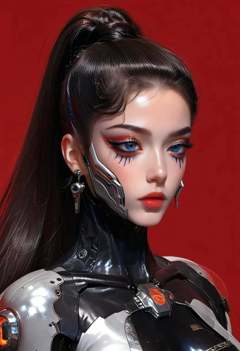 1girl, pretty girl, korean solo, black hair, long hair, beautiful hair, sleek hair, high ponytail, long ponytail,superp0nytail,, blue eyes, large breasts, seductive,
ruanyi0868,bodysuit,science fiction,skin tight
makeup,earrings,,long eyelashes,perfect body,
score_9,score_8_up,score_7_up, source_anime