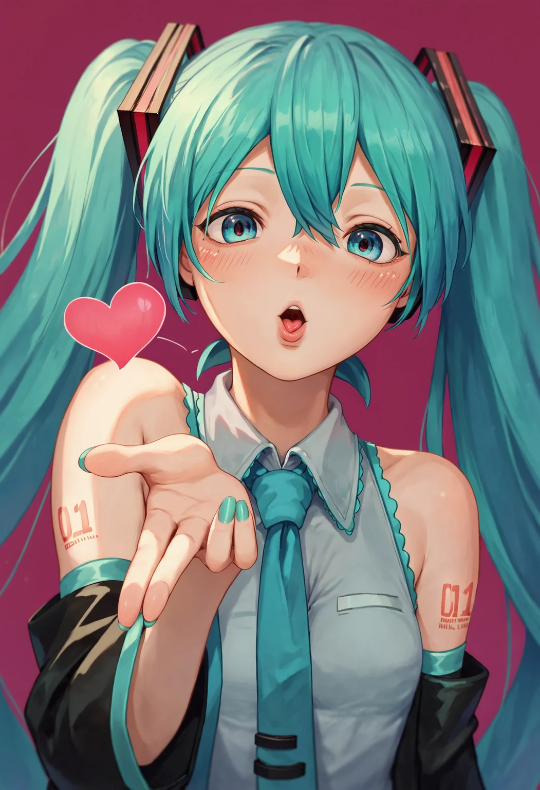 score_9_up score_8_up score_7_up, 1girl, blowing kiss, heart, hatsune miku
<lora:frieren_blowing_a_kiss_pony:1>