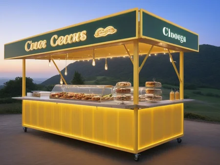 <lora:JJsFood_Stand_XL:1>, ((Food Stand)), masterpiece , best quality, soft lighting, high quality, outdoors, day, scenery, real world location, sky,