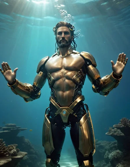 cinematic film still cinematic still fflix_mythcyber, Poseidon, greek god, humanoid robot, science fiction, open hands, no humans, cowboy shot, underwater . emotional, harmonious, vignette, highly detailed, high budget, bokeh, cinemascope, moody, epic, gorgeous, film grain, grainy", "fflix_mythcyber, Poseidon, greek god, humanoid robot, science fiction, open hands, no humans, cowboy shot, underwater, intricate, cinematic lighting, highly detailed, digital painting, artstation, concept art, smooth, sharp focus, illustration, art by Artgerm and Greg Rutkowski, Cgsociety
<lora:fflix_mythcyber-000006:1>, , <lora:FILM_PHOTOGRAPHY_STYLE:0.25> . shallow depth of field, vignette, highly detailed, high budget, bokeh, cinemascope, moody, epic, gorgeous, film grain, grainy