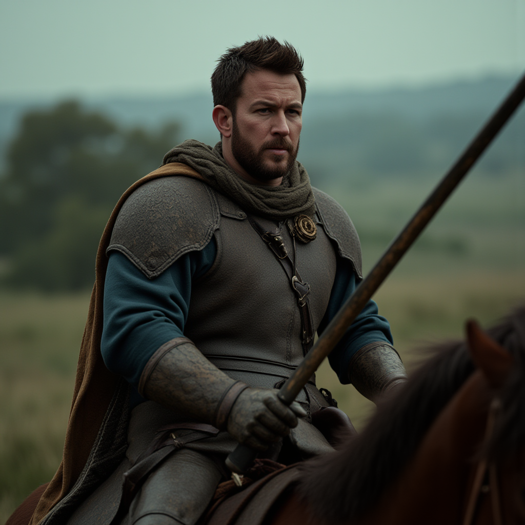 cinematic film still of  <lora:perfection style v2d:1>
A perfect photo of a man with a sword riding on a horse,solo,brown hair,1boy,weapon,male focus,armor,blood,facial hair,scar,polearm,beard,scar on face,realistic,manly,horse , detailed face, detailed body, detailed hands, detailed eyes, detailed nose, detailed ears, detailed hair, detailed, perfection, detailed teeth, detailed skin texture, wrinkly, detailed fingers, detailed mouth, beauty, realism, real, detailed hair, detailed pores, detailed background, sharp image, detailed lips, different race, different color, different haircut, different skin tone, different, different people, different pose, perfection style, shallow depth of field, vignette, highly detailed, high budget, bokeh, cinemascope, moody, epic, gorgeous, film grain, grainy