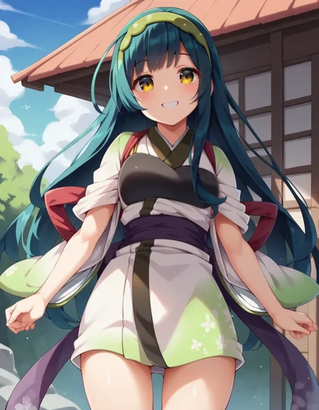 score_9, score_8_up, score_7_up, best quality, prefect lighting
zunko, 1girl,solo,znkAA,japanese clothes, outdoors, blue sky
looking at viewer, smile,cowboy shot
<lora:zunko_pony_nostyle:1>