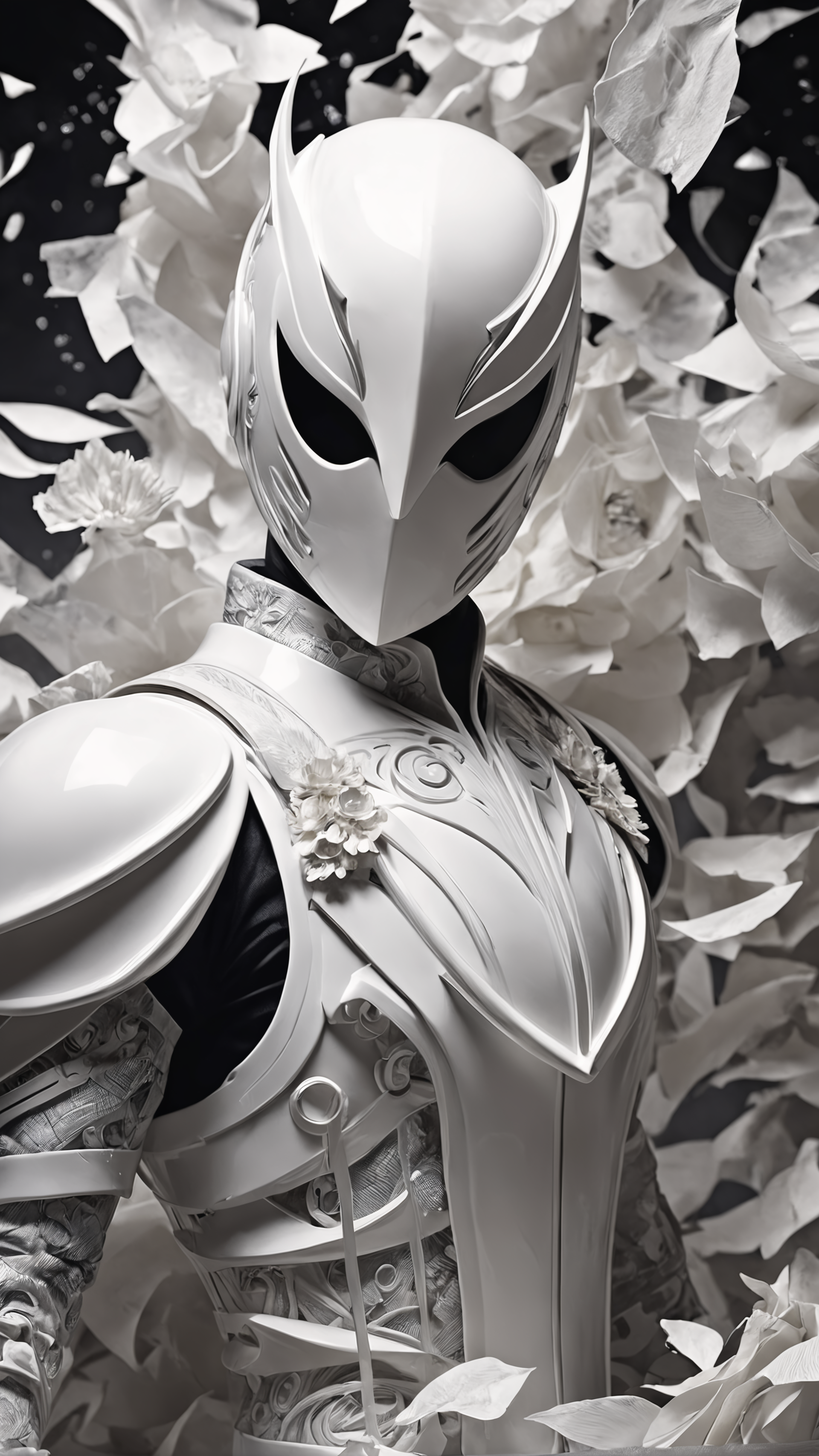 kamen rider, (Ebenezer Scrooge:0.8), ghost of the past, ghost of the present and ghost of the future. In a surreal monochrome world, a mysterious figure in a porcelain mask stands among a swirling storm of broken mirrors and floating petals, plaster threads, papier-mch, medium shot, (Mika Asai macro photography:0.8), hyper detailed, artstation trend, sharp focus, studio photography, intricate detail, high detail, artstation trends, sharp focus, studio photography, intricate details, high detail, inspiration, authors: Jim Mahfood, Henry Asensio, Greg Rutkowski, Craig Davison, Jenny Saville, Bernie Wrightson, Frank Frazetta