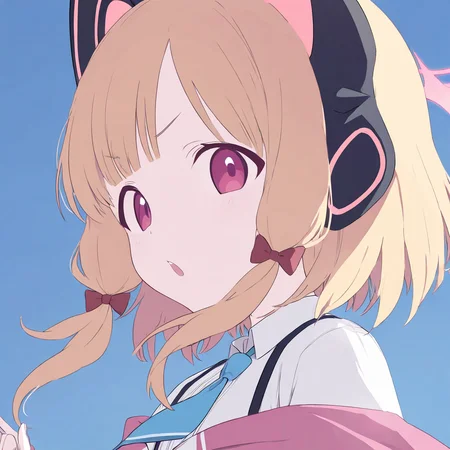1girl,momoi \(blue archive\),,masterpiece, best quality, very aesthetic, absurdres,,simple background, solo, virtual youtuber, looking at viewer,upper body, <lora:blue still-NAI:0.8>