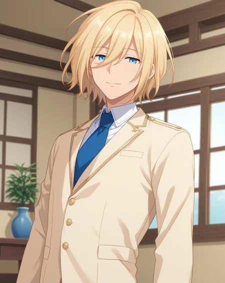 score_9, score_8_up, score_7_up, source_anime, anime screencap, depth of field, rating_safe, BREAK,
1boy, solo, yaoi, male focus, looking at viewer, cowboy shot, facing viewer,
<lora:tenshouin_eichi_pony:1> tenshouin_eichi_pony, blonde hair, blue eyes, medium hair, hair between eyes, bangs,
indoors, <lora:age_slider_v4:1.75>