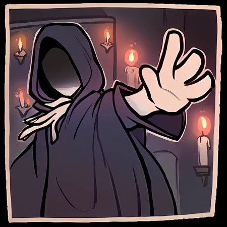 score_9,score_8,score_7,source_general,
by nemlei,the coffin of andy and leyley,framed,
1boy,standing,cultist,hood up,bedroom,shaded face,candles,robes,outstretched arms,
<lora:ponyxl-the_coffin_of_andy_and_leyley-style-v03:1>