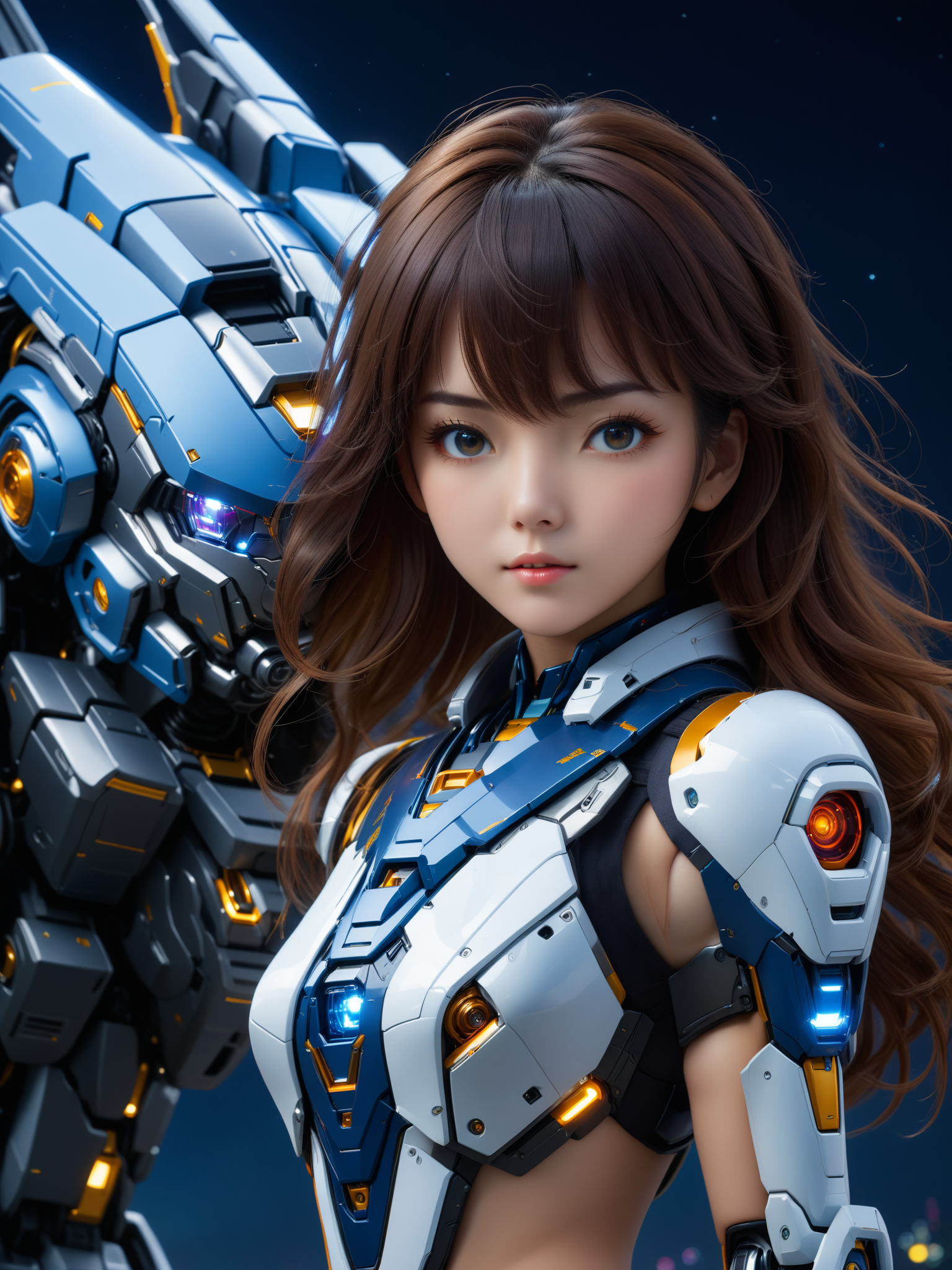 1girl,mecha,(best quality, 8k, High resolution, Highly detailed, very attractive),<lora:JACG1.0:1>,moonlight,