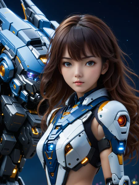 1girl,mecha,(best quality, 8k, High resolution, Highly detailed, very attractive),<lora:JACG1.0:1>,moonlight,