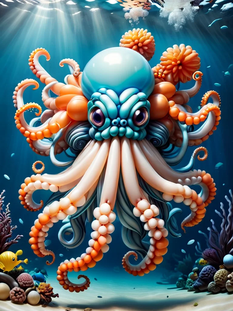 balloonz, octupus out of balloons, octupus, balloon octupus, (underwater scene:1.4) <lora:balloonz:1>