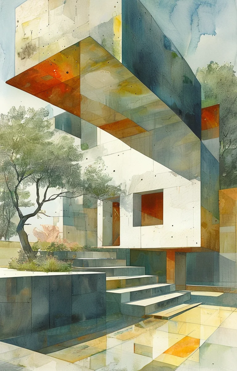 masterpiece,best quality,<lora:tbh308-sdxl:0.9>,illustration,designed by Steven Holl, Sustainable eco-village with green roofs and solar panels, nestled in a mountain valley