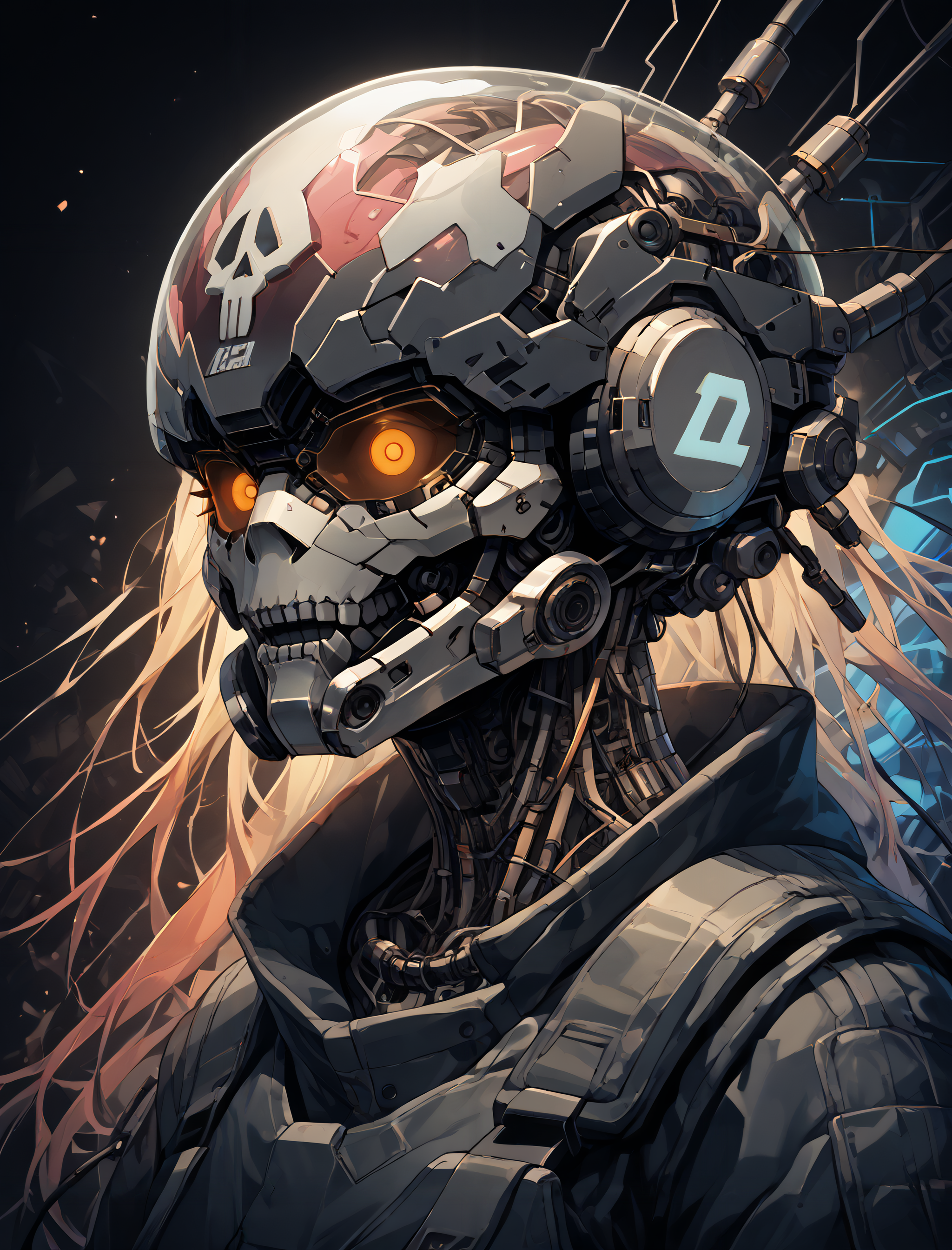 <lora:SDXL_neg4all xl v9.1:1>, score_9_up, score_8_up, score_7_up, (abstract:1.3), (retrofuturism:1.3), (neon led full helmet), wires, cables, metal skull, bust,  (geometric brush), (wireframe environment:1.3), cybernetic skinsuit, led accessories, (colorful angular interference1.4), right angles, polygonal noise layer, (triangular interlaced border), geometric distortion on image borders, lineart, creative image, high contrast,  <lora:Sinozick_Style_XL_Pony:1>