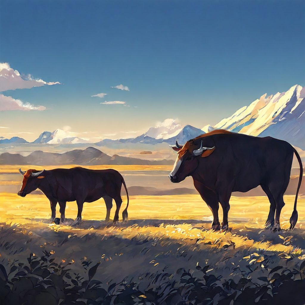 UHD, 4k, ultra detailed, cinematic, a photograph of <lora:detailed skin style illustriousXL v1:1>
a profile of a large brown bull walking across a dirt road, perfect skin, detailed skin pore, realism style, perfect image, perfect body, perfect anatomy, sharp image, detailed image, high quality photography, skin texture style, standing, outdoors, horns, sky, day, from side, blue sky, no humans, animal, mountain, animal focus, cow, epic, beautiful lighting, inpsiring