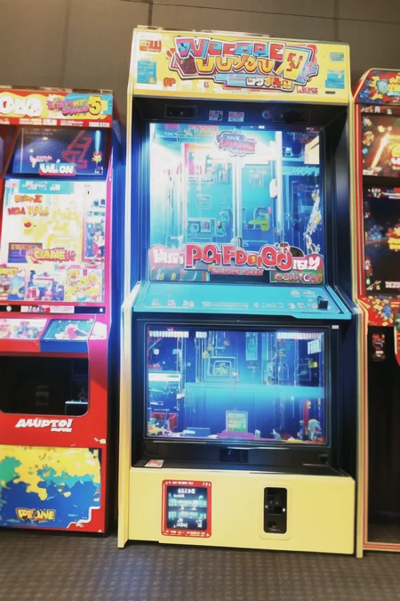 arcade, arcade cabinet, <lora:Arcade V1:0.6>