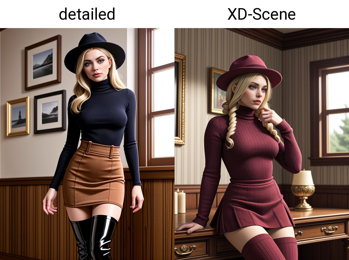 detailed, 
Vickie_Zane, 
corduroy skirt with a ribbed turtleneck and a pair of knee-high boots, finished with a wool fedora,
An environment that has just been waxed and carefully cleaned where everything is shiny and organized,
