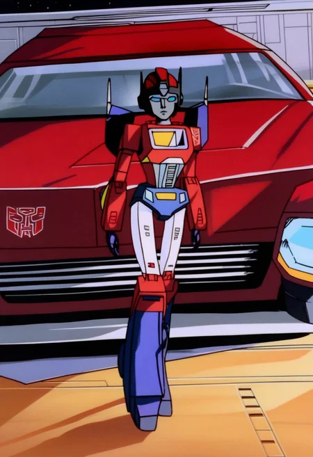 robot planet in space
score_8_up <lora:Transformers 86 FT-000005:1> 1female, autobot, female, red body, red legs, red head, red helmet, small body, petite body, full body, slim body, round large eyes, blue eyes, small horns protruding from head, , female lips, thin waist, excited expression, transforms in to car, slender form, no stomach grill, red stomach, short stubby, legs, no blue colour,
