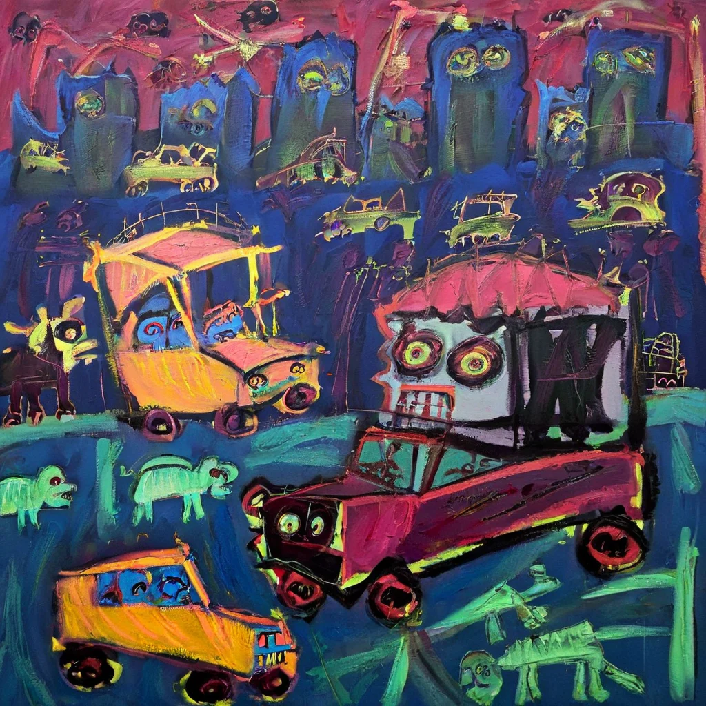 artmix03 car in city<lora:artmix03:1>