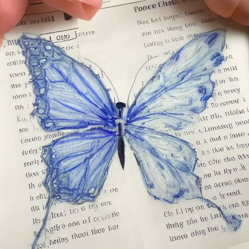 butterflyRose, flower petals, drawing, blue, paper background