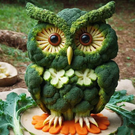 masterpiece, best quality, owl made out of brccl<lora:brccl:1>