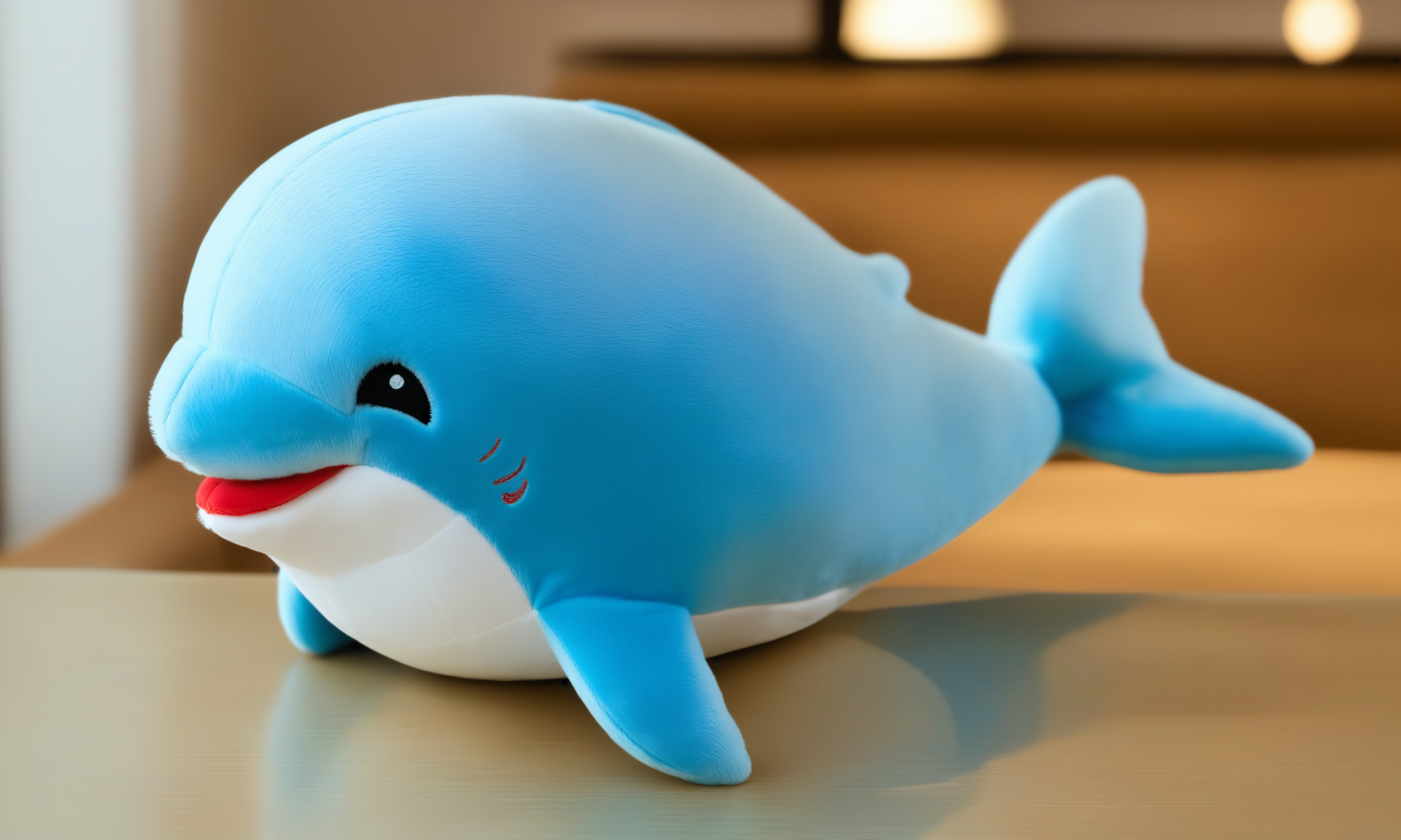 <lora:plushstuffedcd_xl-000006:0.8>,a (plushstuffedcd_xl,plush stuffed toy:1.2) dolphin,blue theme,standing on a table,chinese zodiac,solo,in office,long-focus,tilt-shift,miniature,cute and lovely,still life,from front,looking at viewer,no humans, emotional,harmonious,high budget,moody,epic,gorgeous,perfect lighting,realistic,photorealistic,photographic,photo (medium),real,moody lighting,volumetric lighting,reality ray tracing,8K,HDR,UHD,masterpiece,best quality,highly detailed,high resolution,finely detail,extremely detailed,ultra detailed,wallpaper