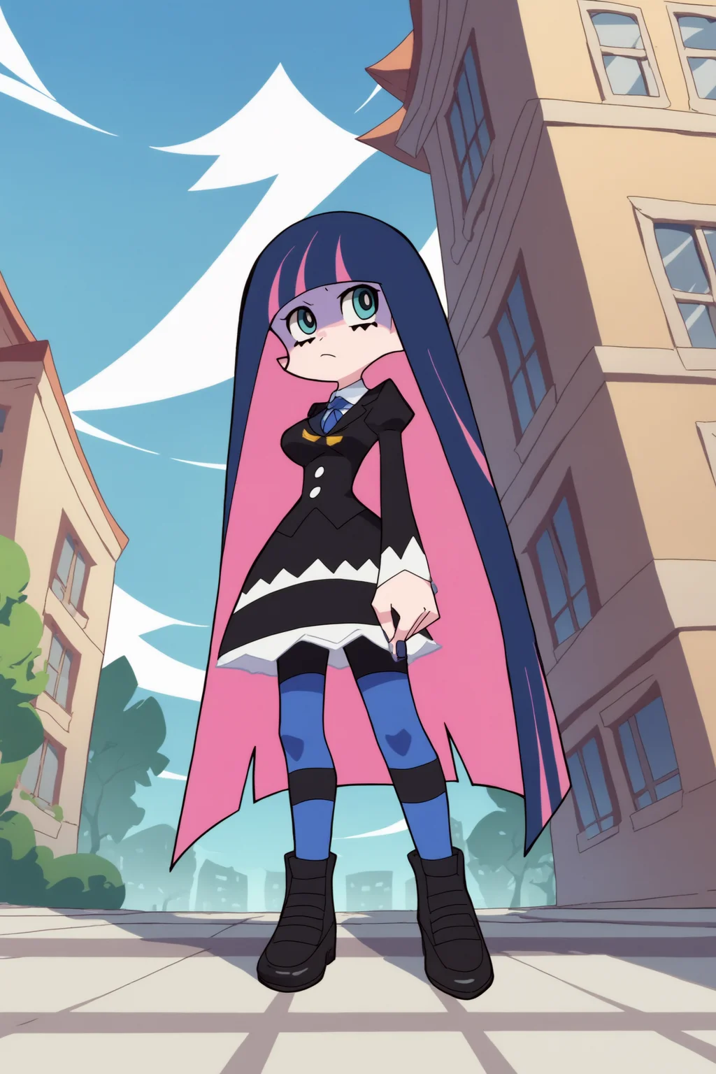 score_9, score_8_up, score_7_up, score_69_up, perfect anatomy, stocking anarchy, uniform <lora:panSto-multicharacter-PDXL:0.8>