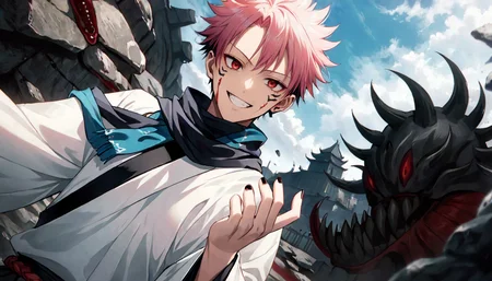 photograph cinematic photo,
jk3, jujutsu kaisen, facial tattoo, pink hair, white kimono, black scarf, smile, male focus, short hair, black hair, japanese clothes, red eyes, extra eyes, undercut, 1boy, grin, multicolored hair, looking at viewer, upper body, wide sleeves, solo focus, long sleeves, two-tone hair, white jacket, facial mark, bangs, fingernails, spiked hair, teeth, blue scarf, open hand, standing, blood, multiple boys, hand up, black nails, monster
(((dutch angle:1.3))) <lora:Jujutsu-Kaisen:.7>, 50mm . cinematic 4k epic detailed 4k epic detailed photograph shot on kodak detailed cinematic hbo dark moody, 35mm photo, grainy, vignette, vintage, Kodachrome, Lomography, stained, highly detailed, found footage