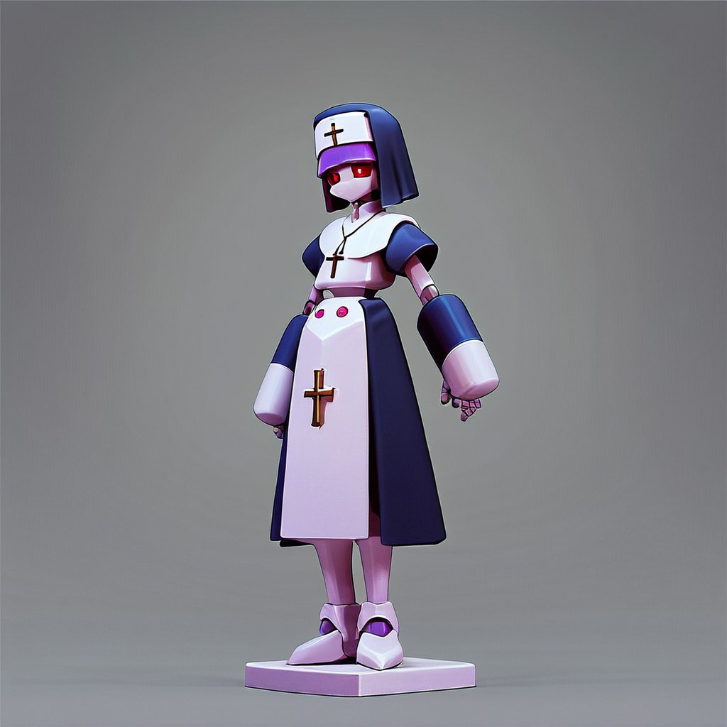 score_9, score_8_up, score_7_up, score_6_up, score_5_up, score_4_up, source_anime,  neutranun, robot,standing,full body,nun,cross,
