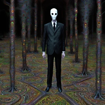 <lora:DeepDream:1>raw photo of slenderman,  goth, nikon, award winning, breathtaking, groundbreaking, superb, outstanding, photoshopped, dramatic lighting,  DeepDream