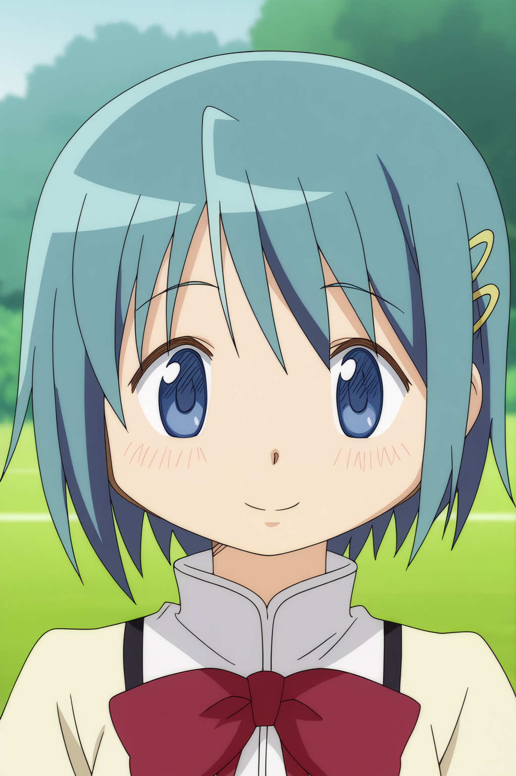 rating_safe,  anime screencap, consistent background,   Sayaka Miki, light smile, upper body  <lora:Madoka-Sayaka_Miki-PDXL:0.8>