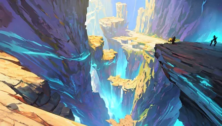 Conceptart,Concept Art,SamWho,mksks style, species,overlooking chasm
