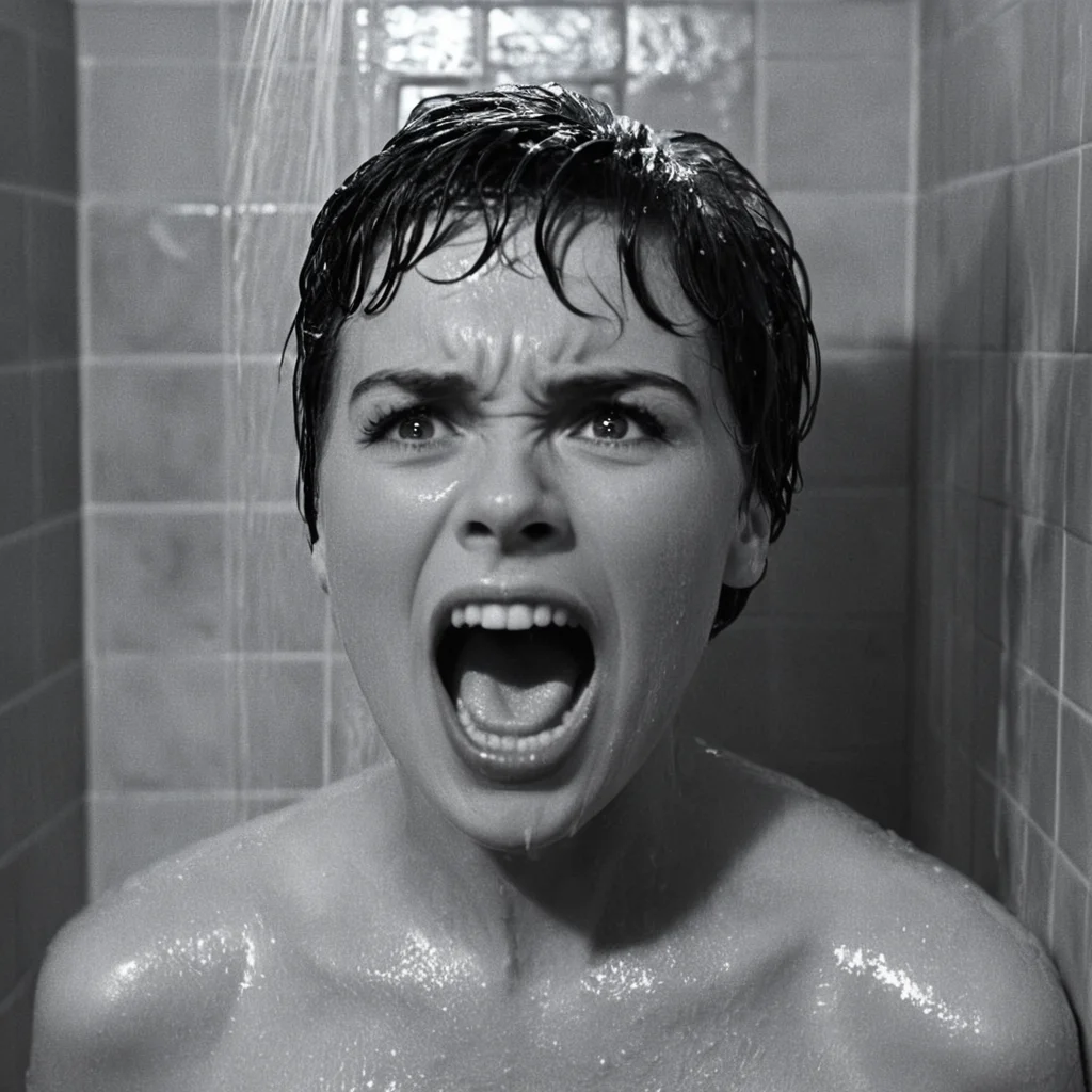 cinematic film still of <lora:1960's style:1>
In the 1960's a screaming wet woman with mouth open in a shower,solo,short hair,open mouth,1boy,monochrome,greyscale,male focus,teeth,parody,portrait,realistic,tiles,horror (theme) ,realistic,realism, detailed, perfection,perfect,filmic,retro,vintage,classic,different haircut,different look,different style,1960's style , 1960 style, shallow depth of field, vignette, highly detailed, high budget, bokeh, cinemascope, moody, epic, gorgeous, film grain, grainy