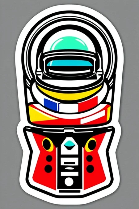 spacecop ((stickers)) retro (high quality) <lora:stickersAnimeStyle_v10:0.6>