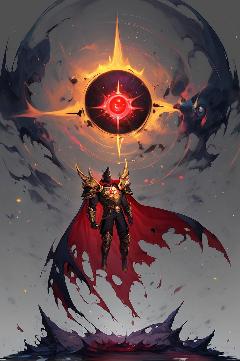 score_9, score_8_up, score_8,  BREAK,  OccultOculi, solo, 1boy, male focus, grey background, cape, armor, torn clothes, shoulder armor, pauldrons  <lora:Occult_Oculi_Magic_PDXL:1.0>,    BREAK,    embedding:zPDXL, Expressiveh, <lora:SDXLFaeTastic2400:0.5>,  <lora:Expressive_H-000001:0.4>,