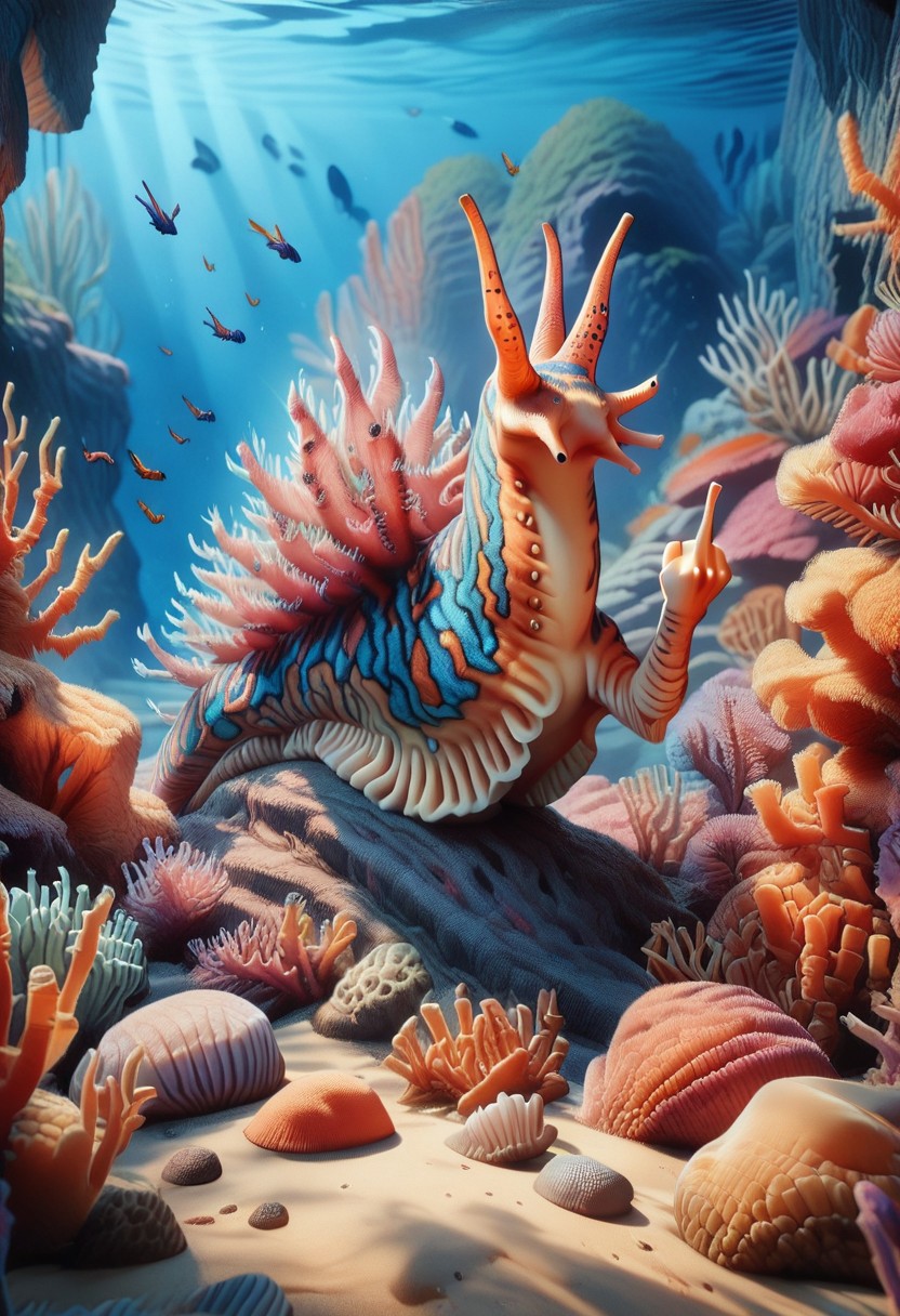 score_9, score_8_up, score_7_up, score_6_up, s34slug, sea creature, coral reef, (middle finger:1.5)
