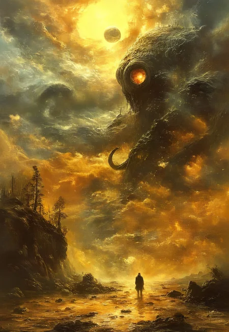 best quality, masterpiece, painting, concept art,  ((((High angle From avove, camera from above, Bird's-eye view, aerial shot view)))), In the heart of the absurdes,land of alien flies, a giant black hole,organic,abomination,remains of fallen giants,giant  skeletons,overgrown,toxicity,mutation,pus,dense fog,atmospheric haze,cloud, silicon flora, liquid, ligaments, connections, biological, biomechanical,  light particles, rainy, twisted architecture intricate detail, surreal masterpiece of contrast, blending the energy of  fantasy  with the scifi aesthetic,mix of science fiction and fantasy,deadly void,swirling,attraction,interaction,low gravity,scifi dark fantasy,vibrant colors,dramatic,tragic,melancholy,dark dream,cosmic horror,alienscape,dreamscape,otherworldy,weird,slowly drown,cursed paradise,professional,perfection,visually stunning,mesmerizing,disturbing,mystical touch,highly detailed, intricate,painted in high resolution,close-up,  primary colors,acid bleeding deep colors, no gradients, illustration,ferrotype,grisaille,scenery, ((no humans)),
 composition explores the boundaries of reality, creating a visually arresting scene that defies conventional norms, Dive into the eerie and thought-provoking atmosphere as the surreal narrative unfolds in this captivating and unsettling artwork,epic scale
<lora:John Harris Style:0.8> John Harris Style page,Arik roper,Ben Templesmith,Tsutomu Nihei,Henry Fuseli,tomasz alen kopera 