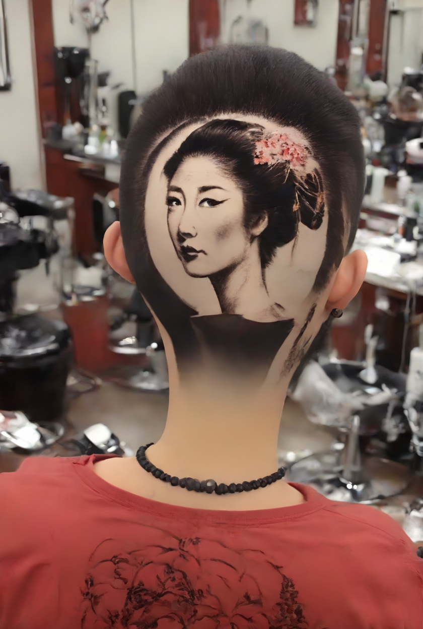 <lora:PE_BackOfHead_Haircut:1> PEHairCut, haircut, back of the head,
beautiful geisha,