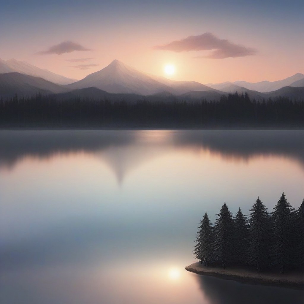 peaceful, lake, clouds, morning sun, pine trees, city, tent