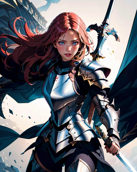 an illustration of a female paladin adorned in holy armor, wielding a sacred sword, furrowed brow,
masterpiece, best quality, intricate detail, high background detail, high contrast, <lora:emotion_angry_slider_v1:0.5>