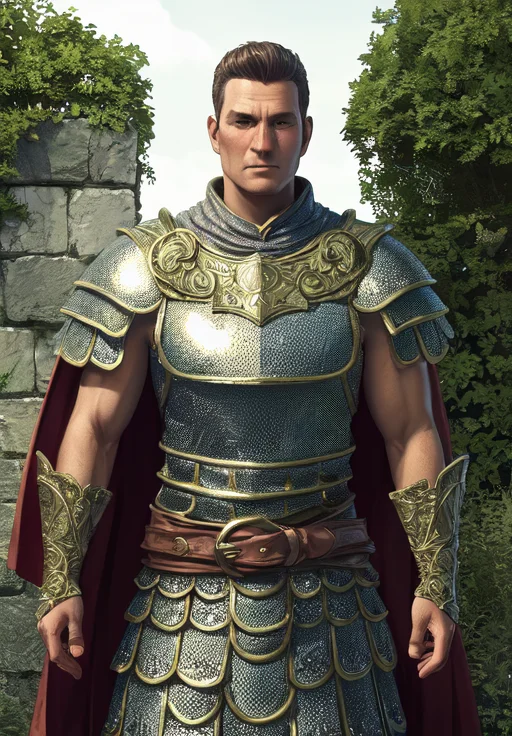 <lora:Imperials-Male:0.8>, imperials-male, 1man, solo, portrait, strong, chainmail, cape,, (masterpiece, best quality, absurdres, detailed, ultra-detailed:1.3), (trending on CGSociety, trending on pixiv, contest winner:1.3)
