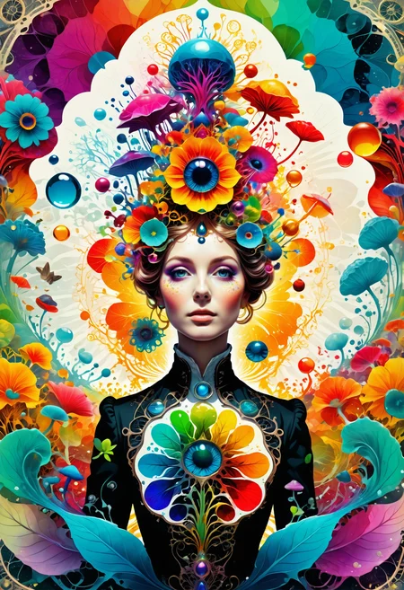 Ambrotype, silhouette, Kinemacolor, Stippling, Color splash, Botanical artwork, Aestheticism, beauty, Grayscale, Lens Flare, psychedelic colors, Steampunk Art, creative, surreal, quality, enchanted, Jed-Splash, colourful, <lora:ColourfulStyle:0.7>