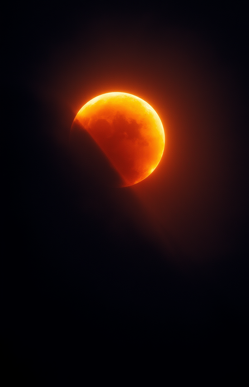 vantablack, a dark building at night colliding with a colorful eclipse, misaligned, detailed, shadows, atmospheric, impact, (BOOM!:1.3),   <lora:- Flux1 - vanta_black_V2.0:.9>