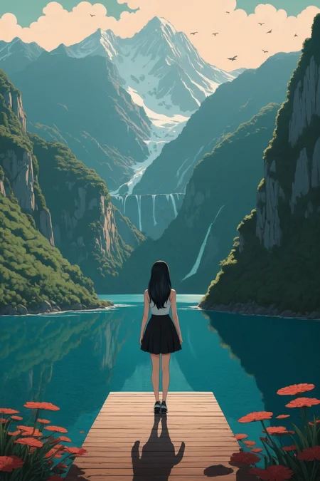 by Alena Aenami and [Tara McPherson|Briton Rivière] in the style of [Vitaly Golovatyuk:Audrey Kawasaki:0.25]